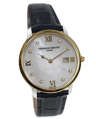 Men's Frederique Constant Slimline FC-220MPWD3S3 Diamond MOP 36MM Quartz Watch • $465