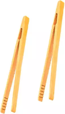 Armrouns Reusable Bamboo Toast Tongs 2 Pcs 7 Inch Wooden Toaster Tongs For Cook • $6.75