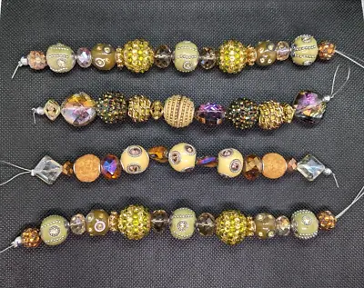 Lot Of Four Bead Strands Ornate Textured Multible Designs Focal Beads Jewelry • $14.95