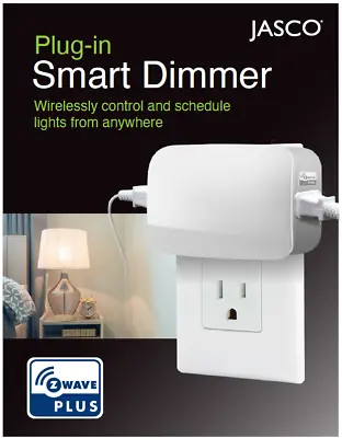 Jasco Z-Wave Plus Plug-In Dual Outlet Smart Dimmer White (28170) • $21