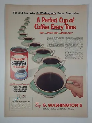 1950's G. Washington's Instant Coffee Perfect Cup Vintage Print Ad • $7.31