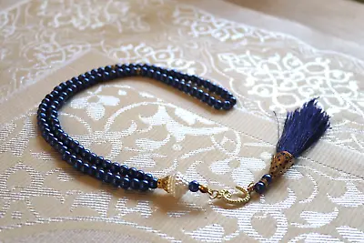 Tasbih Tasbeeh 100 Beads Counter Royal Blue Worry Beads Eid Hajj Ramadan Gift • £4.50