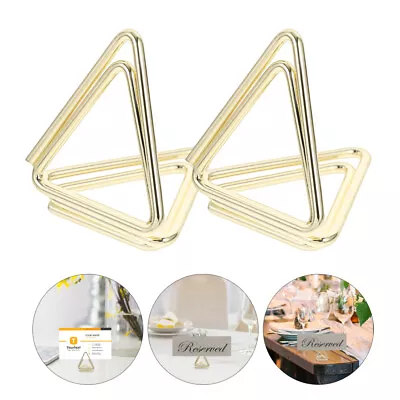 6pcs Triangle Table Number Holders Gold Wedding Place Card Clips-QX • £6.99