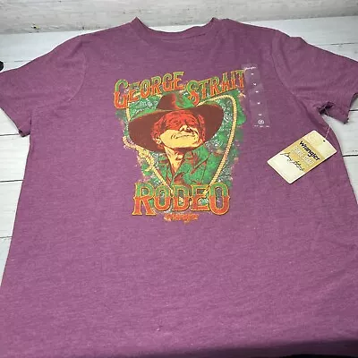 NWT Wrangler George Strait Rodeo Heather Purple Graphic T-Shirt Women’s Medium • $32.50