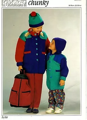 £0.90 • Buy Wendy Easy Knit Chunky KNITTING PATTERN, Boys Girls Duffle Coat