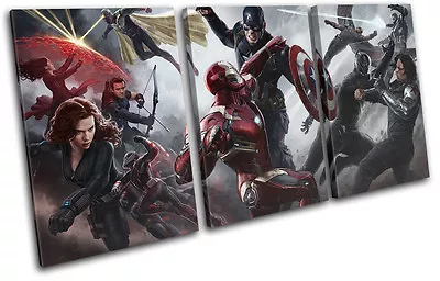 Iron Man Captain America Movie Greats TREBLE CANVAS WALL ART Picture Print • £31.99