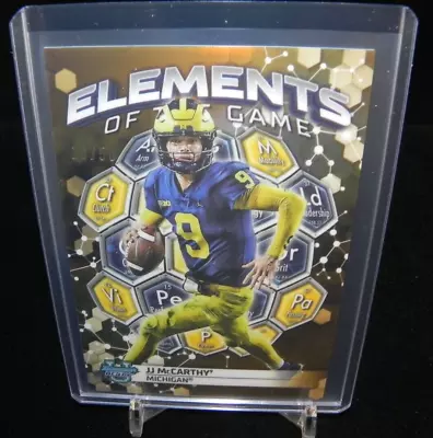 JJ McCarthy 2023 Bowman University Best Elements Gold SP /50 Michigan Wolverines • $25