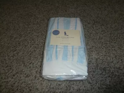 POTTERY BARN KIDS Eliza Stripe Bed Skirt Crib Blue White NEW Cotton • $14.99