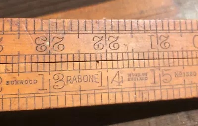Vintage 2 X RABONE Folding Rule (1380) 3 Ft England Old Tool Imperial Boxwood • $35