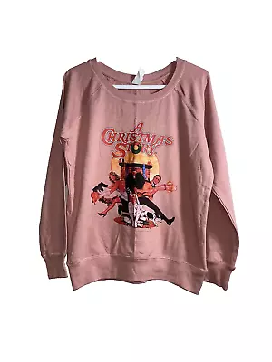 Christmas Story Shirt Screen Print Long Sleeve Shirt Women's Small Pink • £11.57