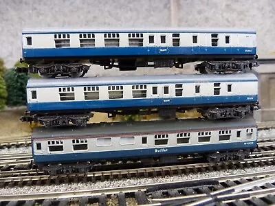Lima BR Blue Grey Coaches X 3 For N Gauge Model Train Set • £4.45
