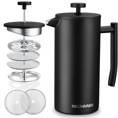 French Press Coffee Maker 50 Oz – Insulated Coffee Press Stainless Steel 304 ... • $50.82