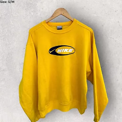 Nike Vintage 90s Yellow Crew Neck Jumper Size Small • $90