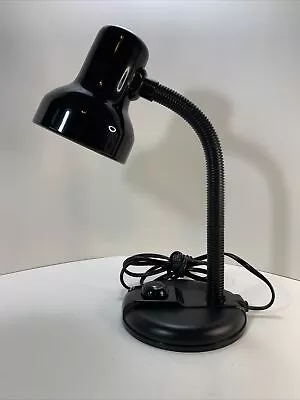 Solid Black Metal Plastic Bendable Neck Gooseneck Desk Study Table Lamp • $10