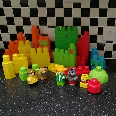 MEGA BLOK BUNDLE - 54  Pieces Assorted Shaped Blocks Picture Bloks Peopledog • £6