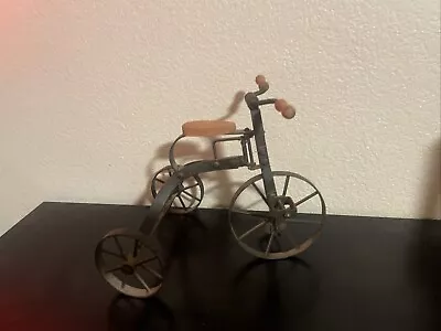 Vtg Metal Trike Tricycle Bike Bicycle Figurine Sculpture Doll Display Large 12x9 • $18