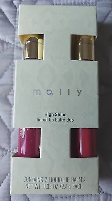 Mally High Shine Liquid Lip Balm Duo In Peach/ Hot Pink~New  Boxed • £19.99