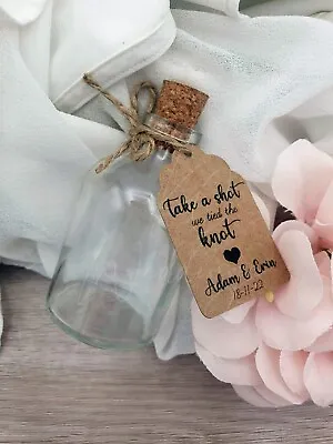 £1.50 • Buy Personalised Wedding Favour Bottle ‘Take A Shot We Tied The Knot’ DIY Cork 50ml
