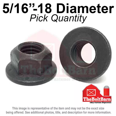 5/16 -18 Grade 8 (G) Hex Flange Top Lock Nuts Coarse Phos & Oil (Pick Quantity) • $13.20