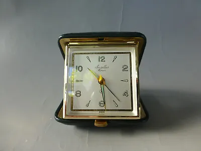 Vintage Swiss ANGELUS 15 Jewels Folding Travel Alarm Clock 8 Day Fully Serviced • $1005