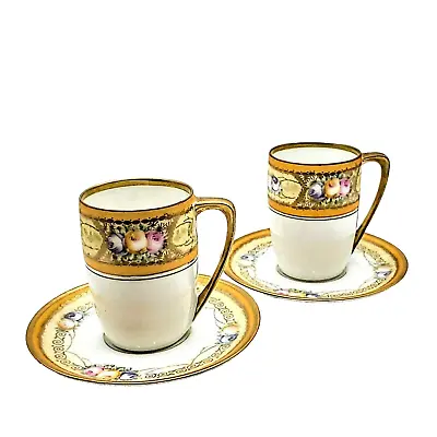 Vintage Set Of 2 R S Germany Demitasse Cups And Saucers 1914 To 1945 • $24.50