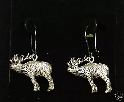 Pewter Elk Dangle Earrings By Empire Pewter • $12.99