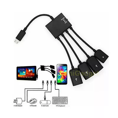 4 Port Micro USB Power Charging OTG Hub Cable • $7.98