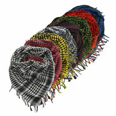 RED Arab Head Scarf Wrap Arafat Shemagh Keffiyeh Checkered Neck Shawl Hijab • £1.99