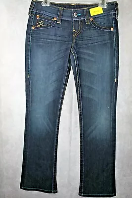 True Religion Rockstar Gina Blue Denim Jeans Sz 28 Womans Pants 32  Inseam USA • $28.99