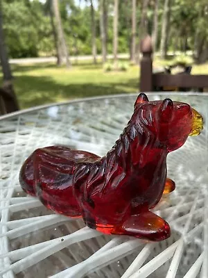 Vintage Glass Laying Horse • $50