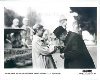 1991 Press Photo Actors Michele Morgan Marcello Mastroianni - Rkf6875 • $19.99