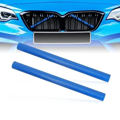 2X Blue Car Front V Brace Grill Trim Strips Cover For BMW 1 2 3 4 Series F20 F30 • $13.99