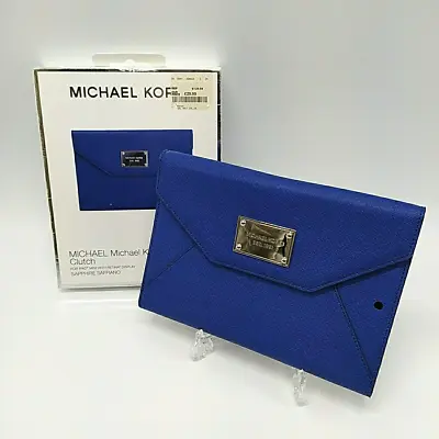 Michael Kors Clutch For IPad Mini W/ Retina Display Sapphire Saffiano - Boxed • £15