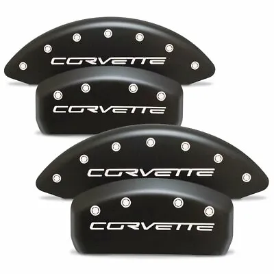 C6 Z06 & Grand Sport Corvette Brake Caliper Cover Set - Stealth Black W/ White • $349.95