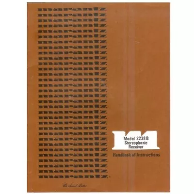 Marantz Model 2238B Stereophonic Receiver OWNER Manual 21 Pages Comb Bound • $14