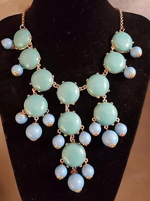 Huge J Crew Turquoise Chandelier Necklace Statement Large Scale • $17