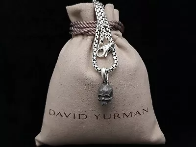 $200 • Buy David Yurman Sterling Silver Blackened Small Skull Pendant And 22 In Box Chain
