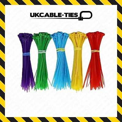 All Colour Cable Ties Nylon Plastic Zip Tie Wraps 100mm - 370mm Premium Ties • £2.19