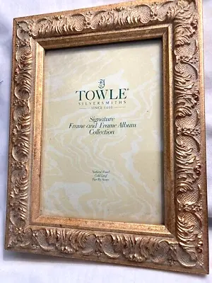 Medium Vtg TOWLE Wood Gold Gilt Gesso Picture Frame 7 X 9 Out 5 X 7 Inside • $24.99