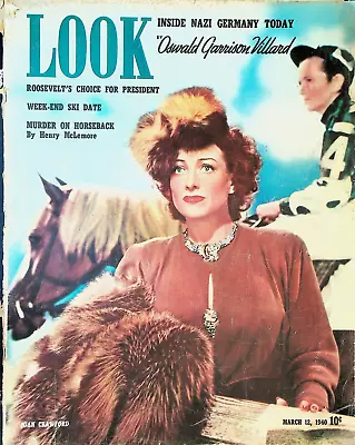 Look Magazine March 12 1940 Joan Crawford Mae West WC Fields • $32.22