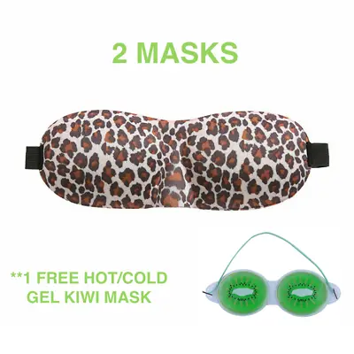 $6.74 • Buy 2 Travel 3D Eye Mask Sleep Soft Padded Shade Cover Rest Relax Blindfold Leopard 