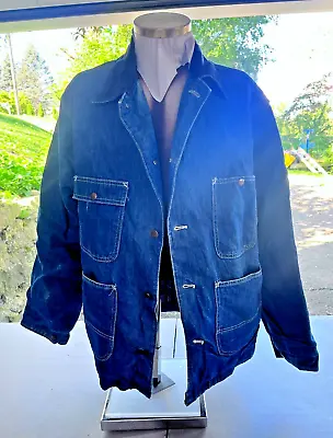 70's Montgomery Ward Blanket Lined Work Denim Jacket Size (barn Coat) Used/great • $125