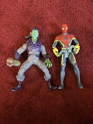 Two Action Figures. Ultimate Spider-Man  6” Slingshot Blast. Marvel Green Goblin • £8