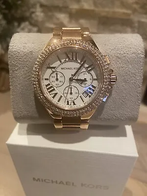 Michael Kors Oversized Camille Pavé Rose Gold-Tone Watch MK6995 New In Box • $149