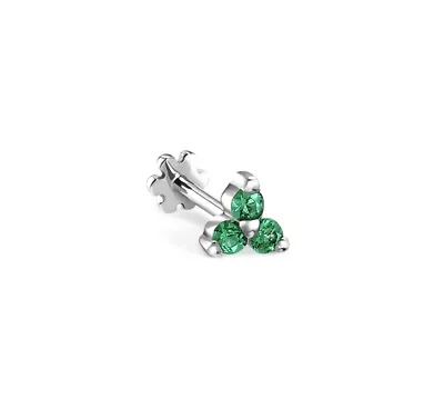 Maria Tash Emerald Trinity Threaded Stud Earring • £218