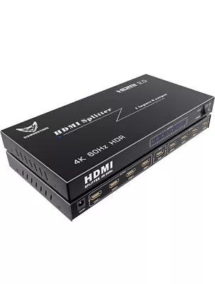 4K HDMI Splitter 1 In 8 Out - HDMI 2.0 4K@60Hz Ultra HD HDCP 2.0 3D Audio • $49.99