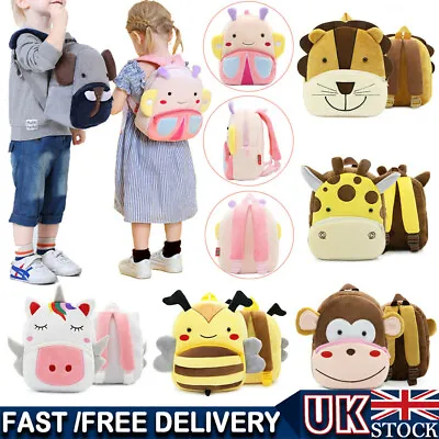£2.99 • Buy UK Toddler Kid Children 3D Cartoon Animal Backpack Boy Girl School Bag Rucksack