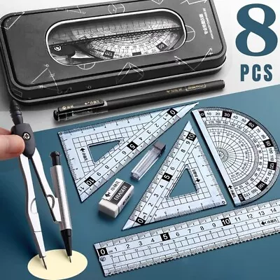 £9.97 • Buy Maths Set Geometry Sets Compass Portable Maths Protractor Set