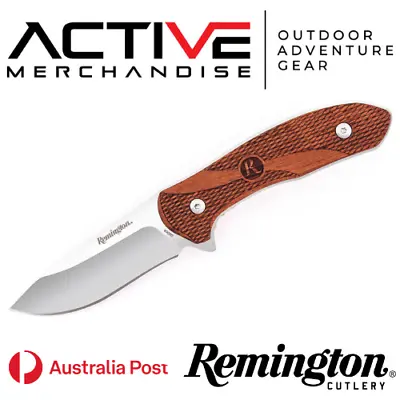 Remington Heritage Fixed 3.15  Drop Point Blade Textured Guibourtia Wood • $95