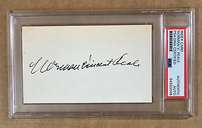 Norman Vincent Peale Autograph PSA Authenticated Signature Slabbed 3 X 5 • $254.99